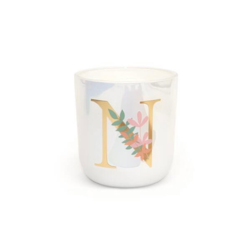 Ashland 10 oz Gold Monogram Citrus Sunrise Scented Candle with Initial N
